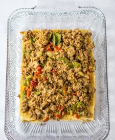 Philly Cheesesteak Sliders filling on buns