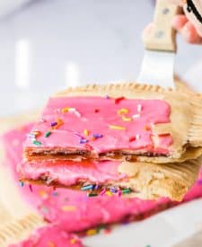 Sheetpan Poptart on spatula
