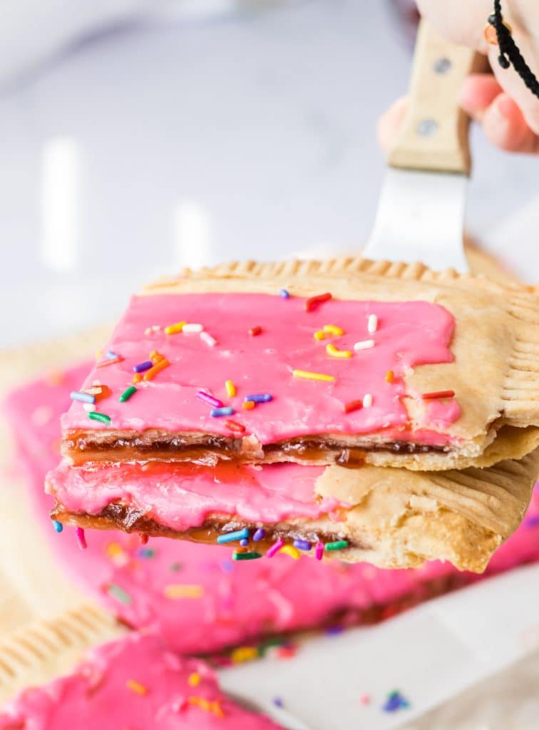 Sheetpan Poptart on spatula