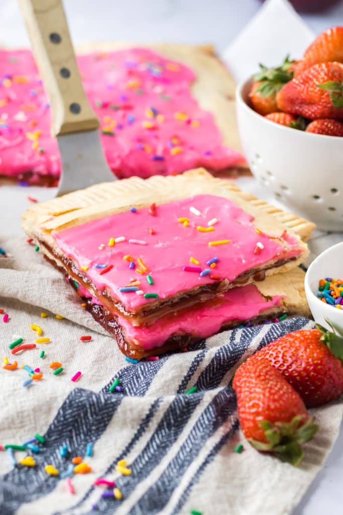 Sheetpan Poptart cut and stacked