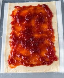 Sheetpan Poptart dough filled with jam