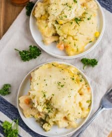 Slow Cooker Chicken Cobbler plated