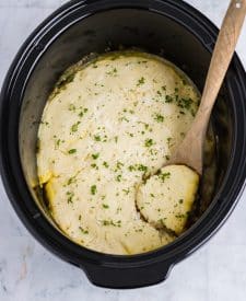 Slow Cooker Chicken Cobbler cooked in slow cooker