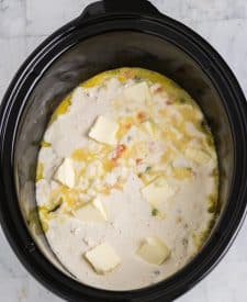 Slow Cooker Chicken Cobbler in slow cooker