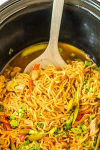 Slow Cooker Chicken Ramen in slow cooker