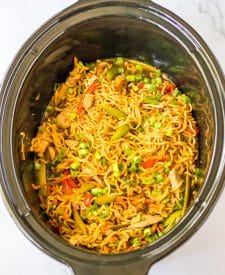 Slow Cooker Chicken Ramen in slow cooker
