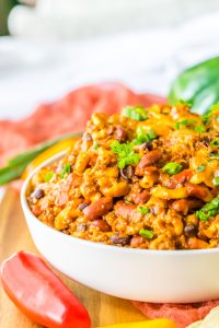 Slow Cooker Chili Mac in a bowl