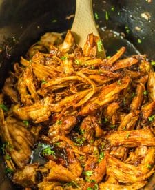 Slow Cooker Honey Balsamic Pork Loin finished in slow cooker