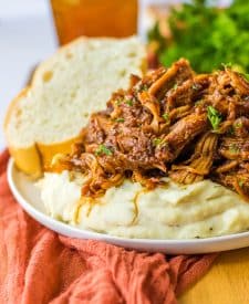Slow Cooker Honey Balsamic Pork Loin plated