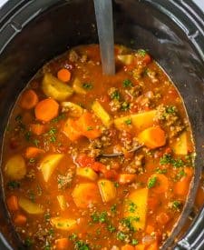 Slow Cooker Poor Mans Stew in slow cooker