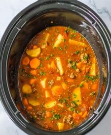 Slow Cooker Poor Mans Stew in slow cooker