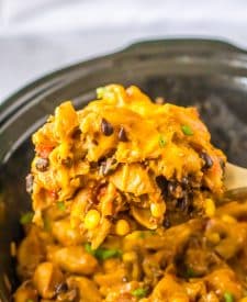 Slow Cooker Taco Pasta in a spoon