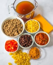 Slow Cooker Taco Pasta ingredients