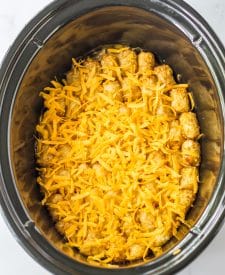 Slow Cooker Tatertot Casserole in slow cooker
