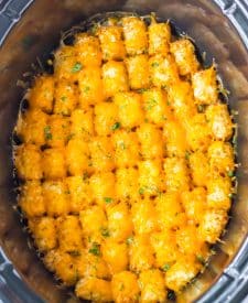 Slow Cooker Tatertot Casserole in slow cooker