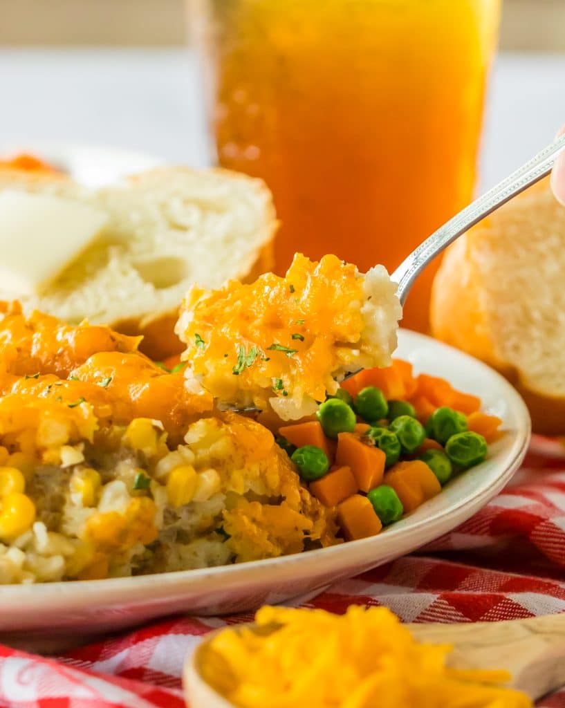 Slow Cooker Tatertot Casserole plated