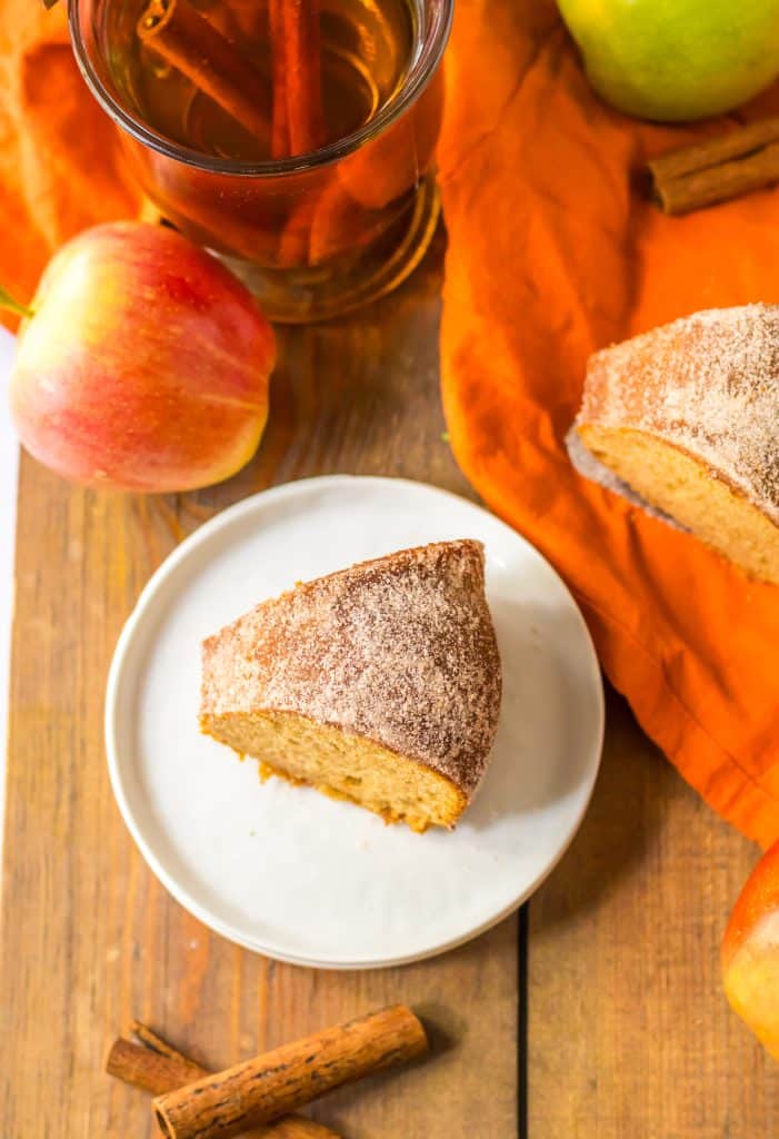 Apple Cider Doughnut Bundt slice on plate