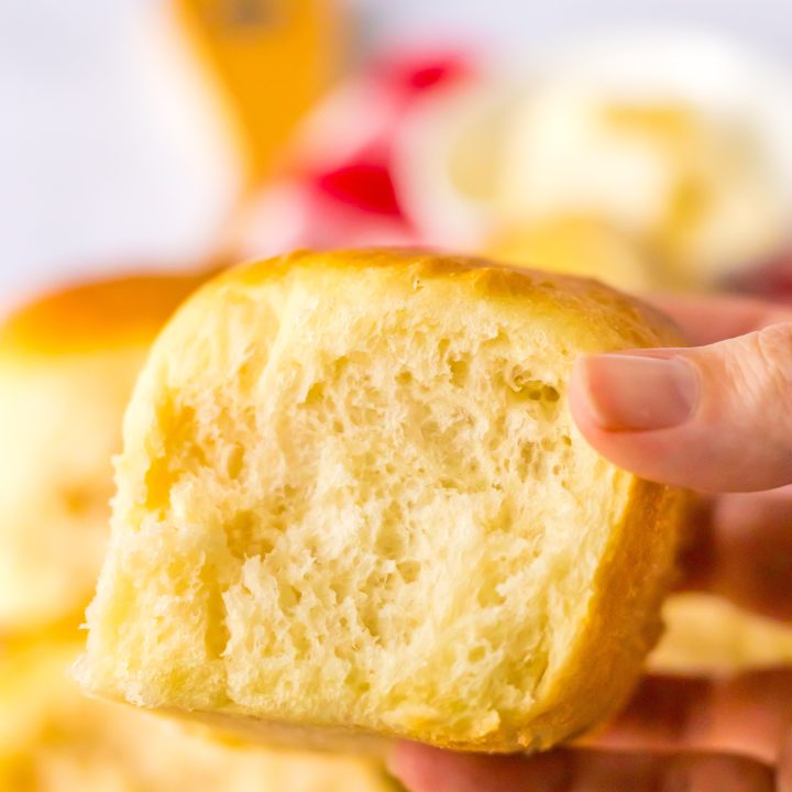 Lunch Lady Rolls in hand