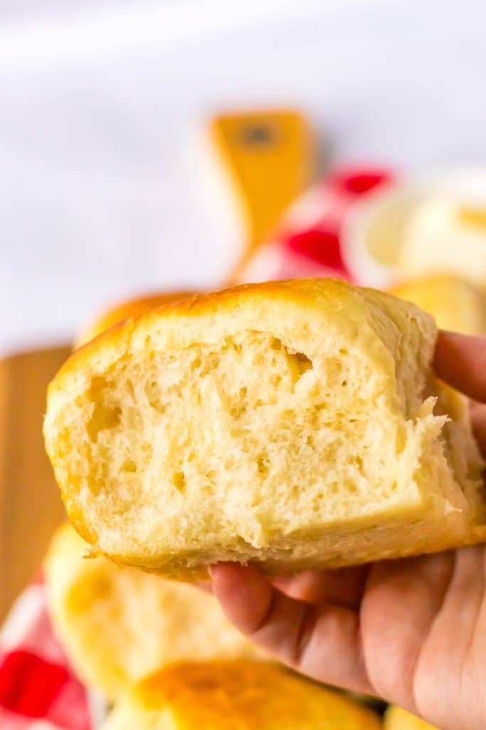 Lunch Lady Rolls in hand