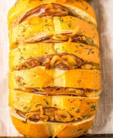 French Dip Pull Apart Bread baked