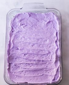 No Bake Halloween Lush purple layer spread in pan