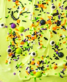 No Bake Halloween Lush top layer with sprinkles