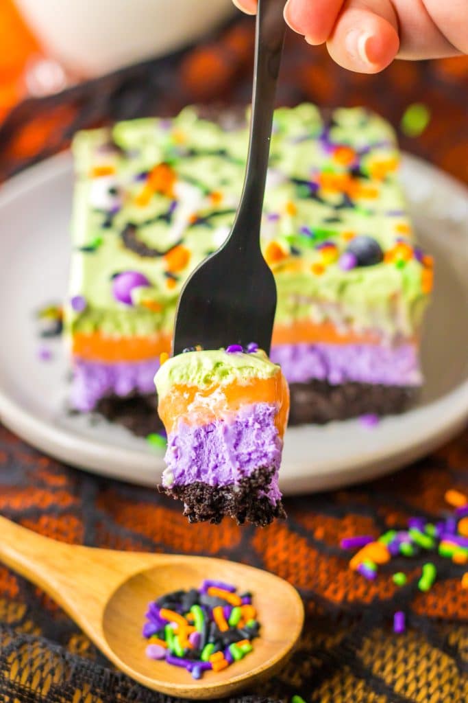 No Bake Halloween Lush on fork
