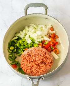 One Pot Sloppy Joe Pasta in pot