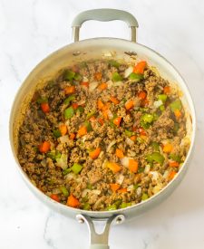 One Pot Sloppy Joe Pasta in pot