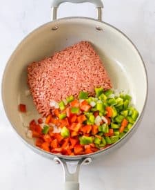 Sloppy Joe Sliders ingredients in pan