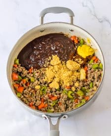 Sloppy Joe Sliders mixture in pan