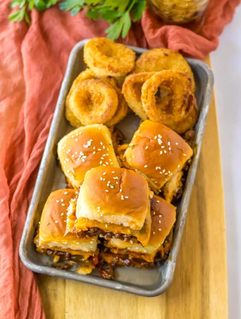 Sloppy Joe Sliders on tray