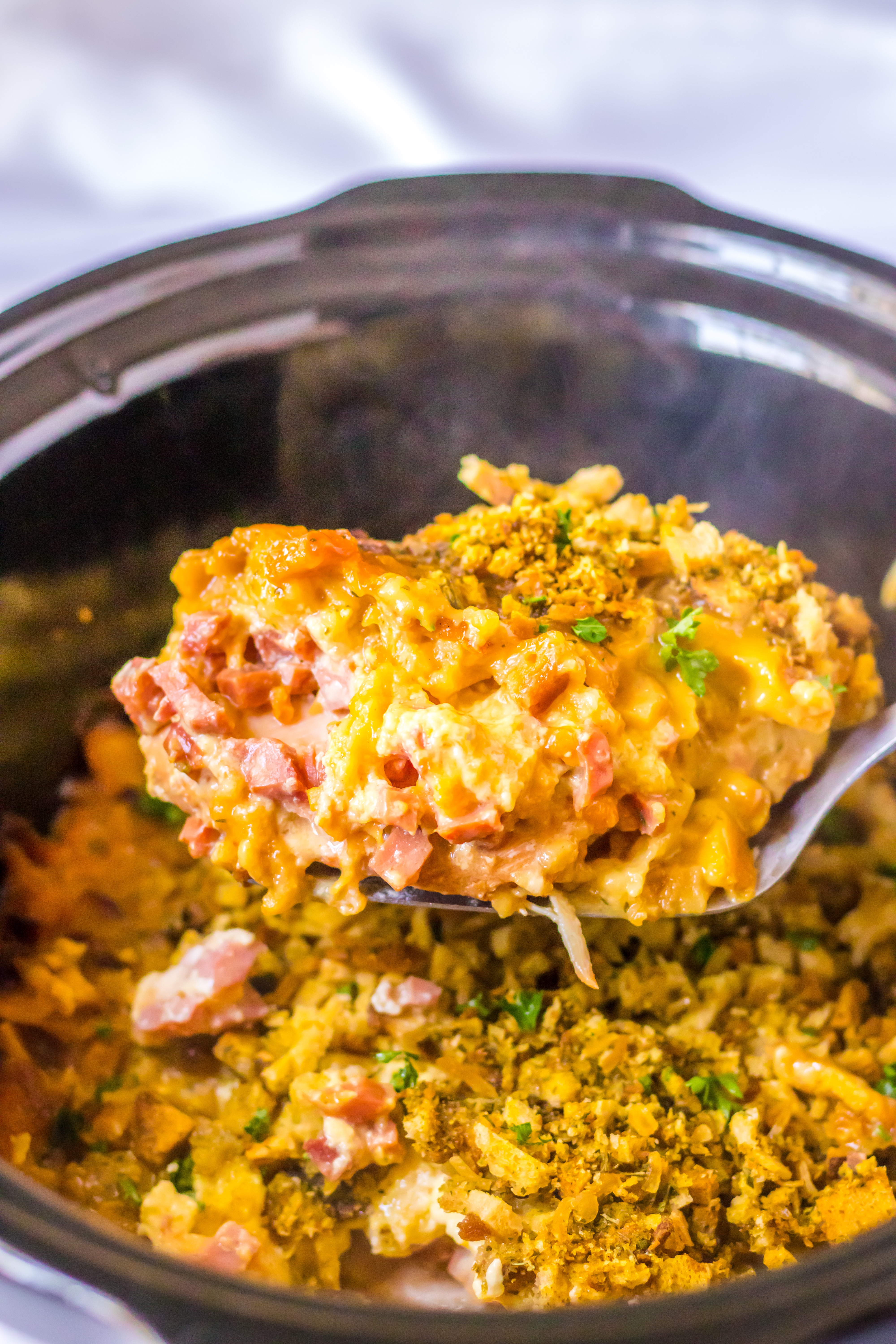 Slow Cooker Chicken Cordon Bleu Casserole - The Magical Slow Cooker