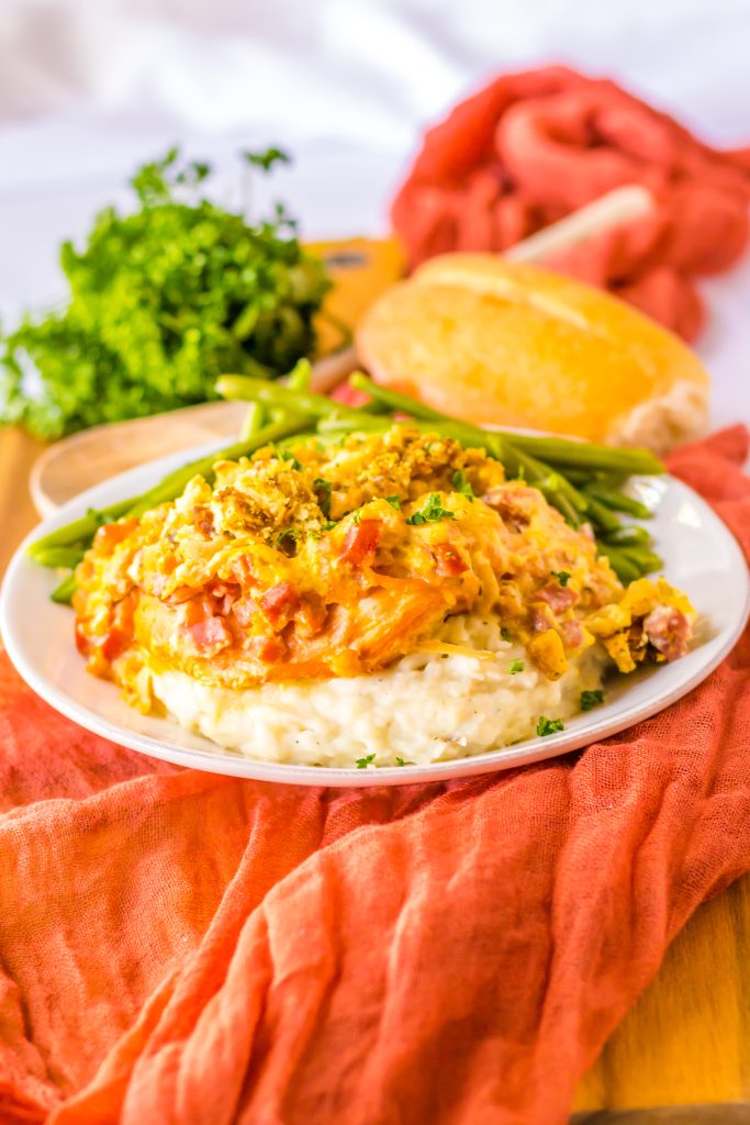 Slow Cooker Chicken Cordon Bleu plated