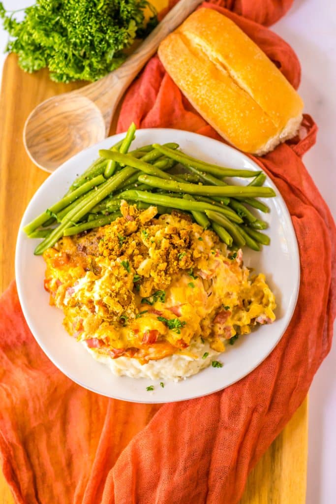 Slow Cooker Chicken Cordon Bleu plated
