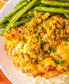 Slow Cooker Chicken Cordon Bleu plated