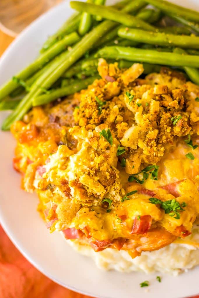 Slow Cooker Chicken Cordon Bleu plated