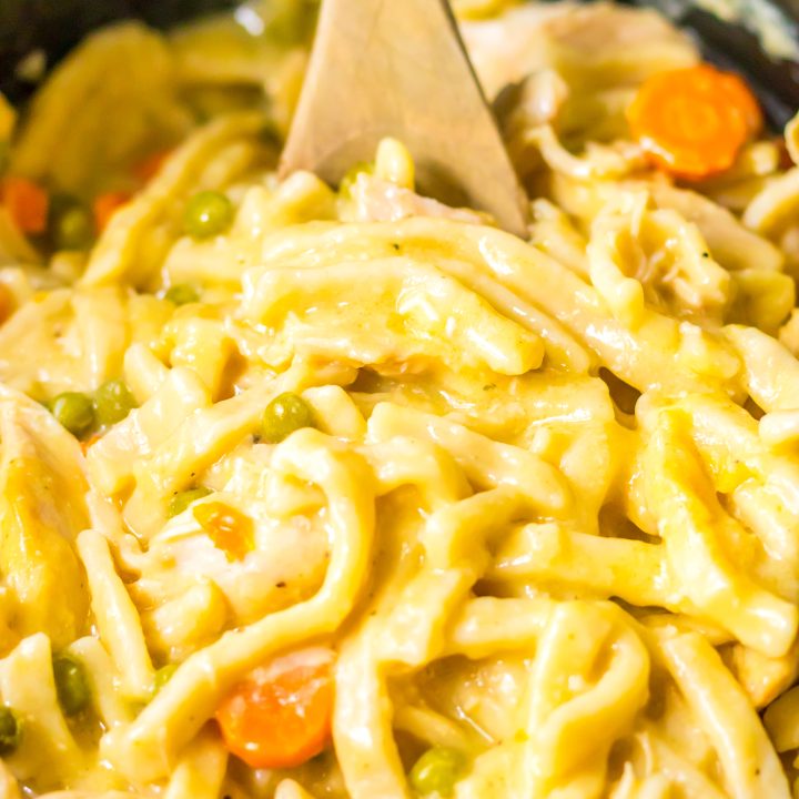 Slow Cooker Chicken and Noodles in slow cooker