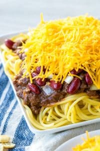 Slow Cooker Cincinnati Chili plated
