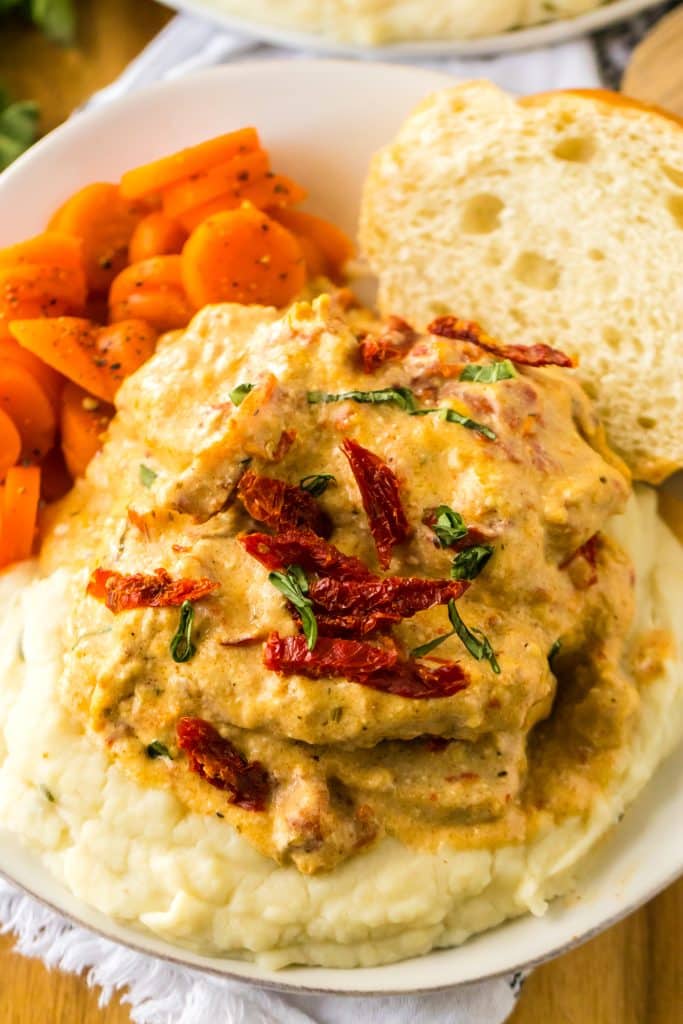 Slow Cooker Marry Me Porkchops plated