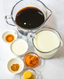 Slow Cooker Pumpkin Spice Latte ingredients