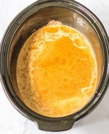 Slow Cooker Pumpkin Spice Latte in slow cooker