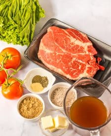 Slow Cooker Roast Beef Po Boy ingredients