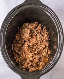 Slow Cooker Roast Beef Po Boy in slow cooker