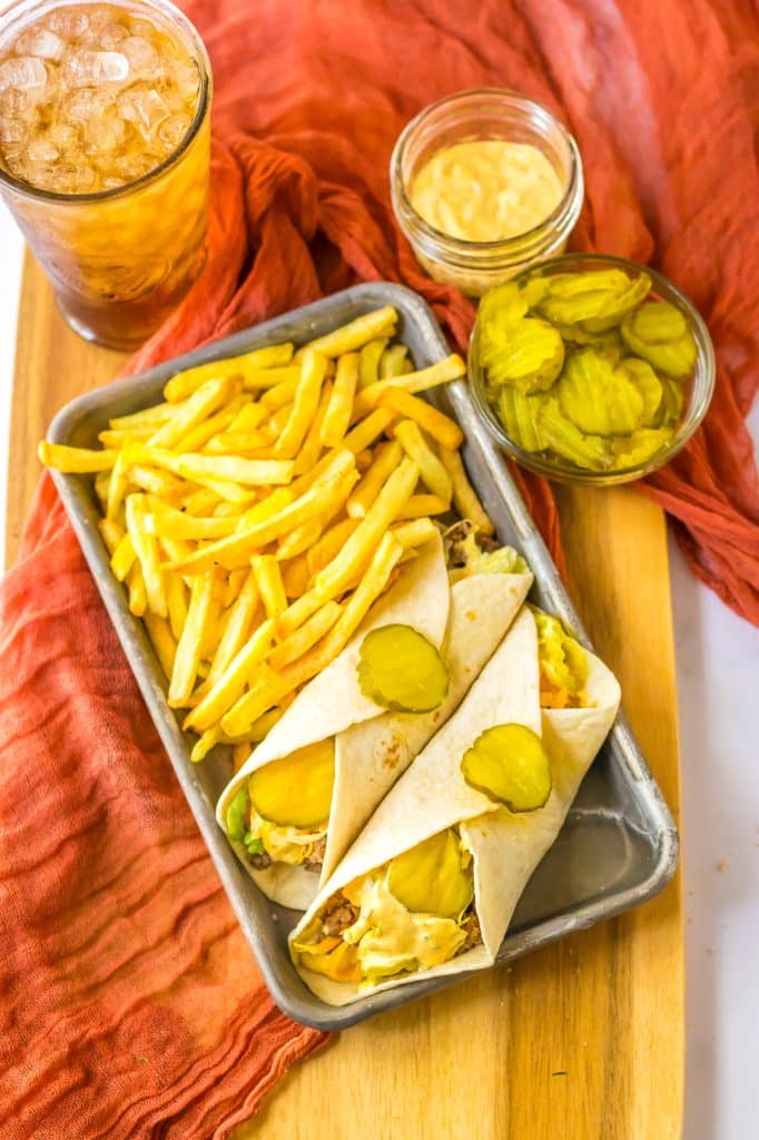 Big Mac Wraps on tray