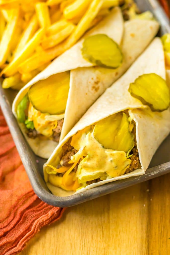 Big Mac Wraps on tray