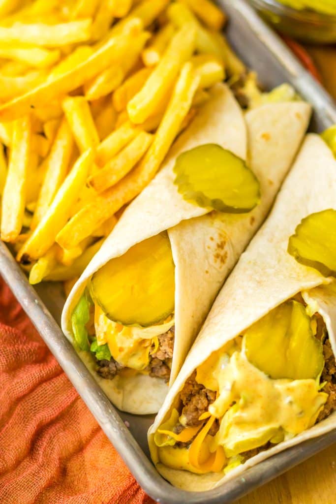 Big Mac Wraps on tray