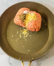 Big Mac Wraps ground beef in pan