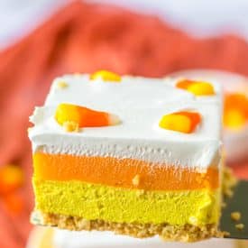 Candy Corn Lush on spatula