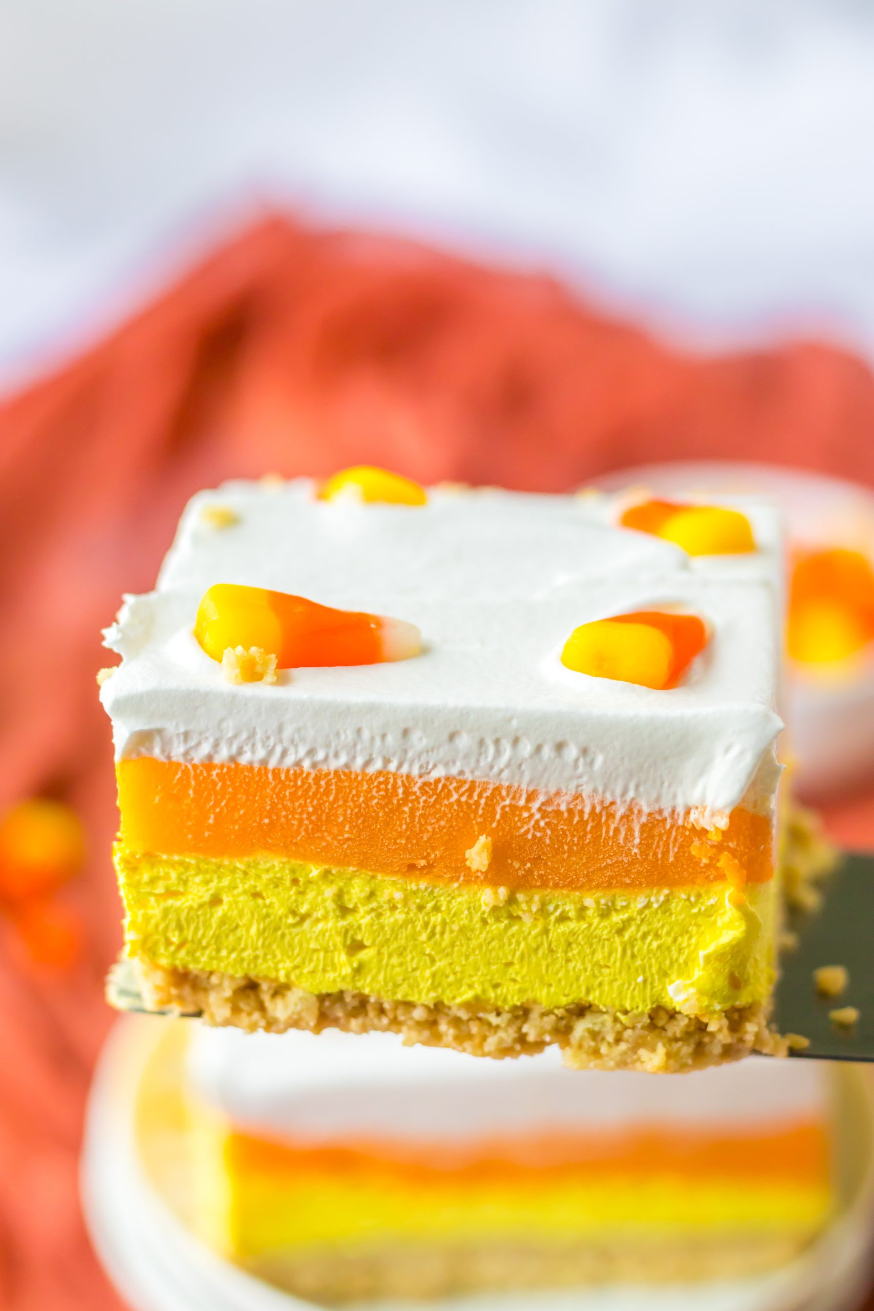 Candy Corn Lush on spatula